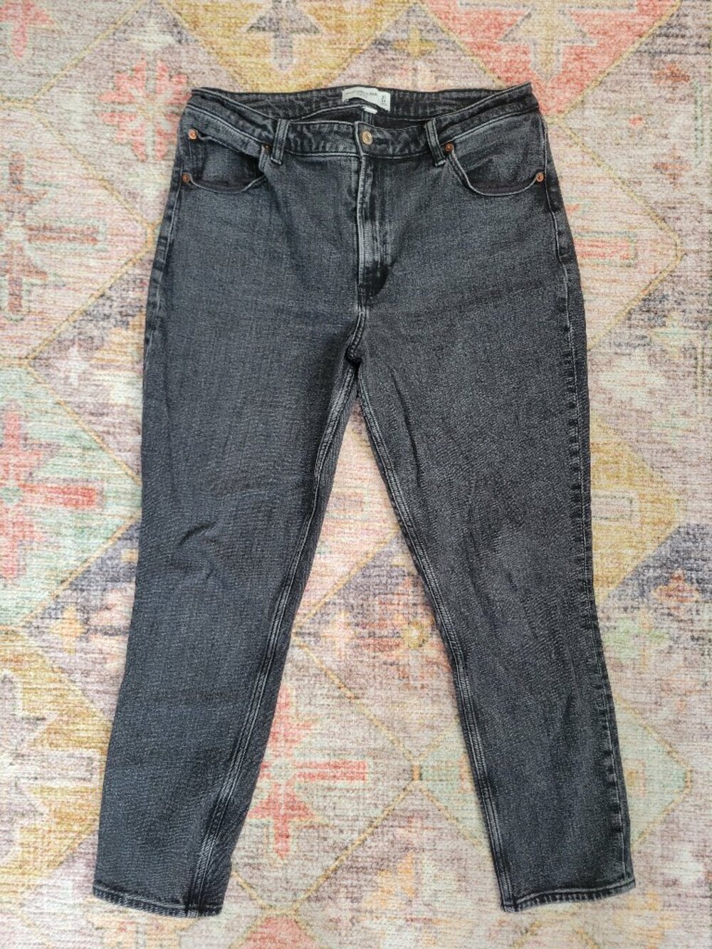 Abercrombie & Fitch Curve Love Skinny High Rise Jeans black, size 14/32
